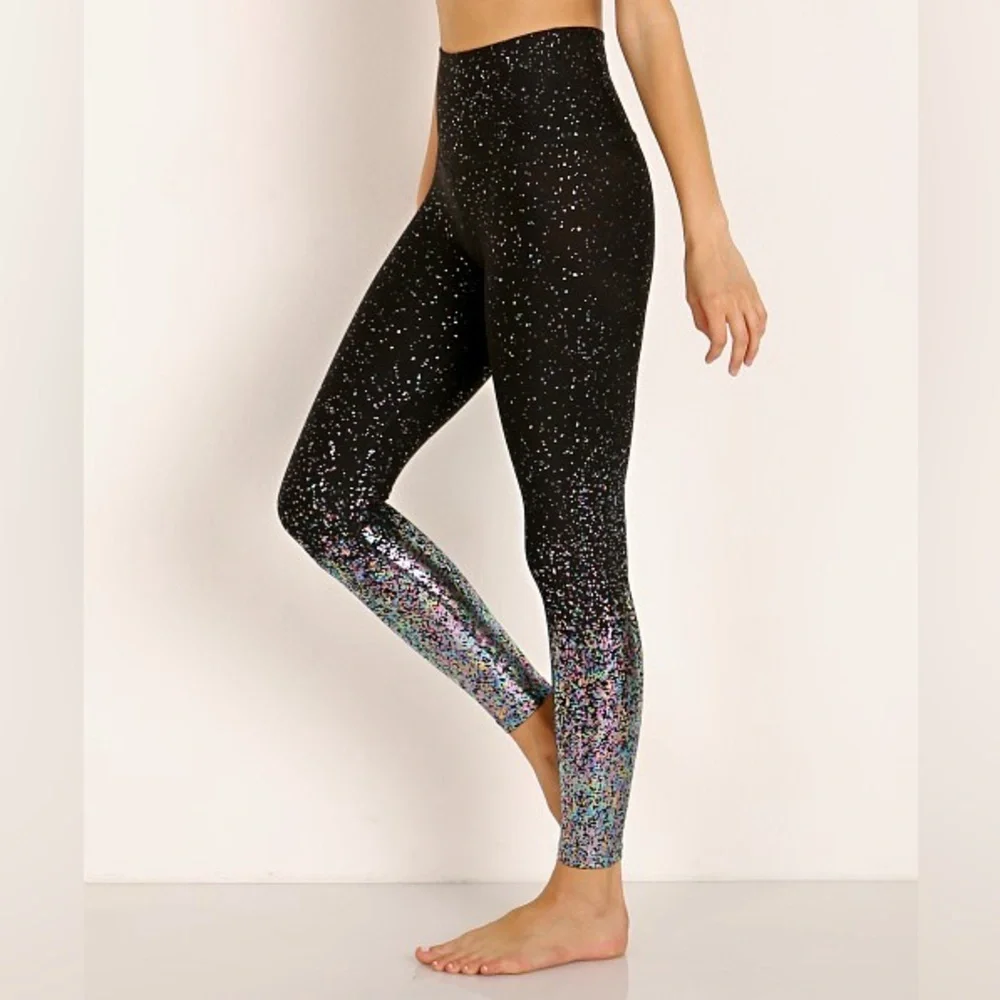Beyond Yoga Alloy Ombre High Waisted Midi Legging Iridescent Speckled, SZ L 👽 - Picture 2 of 8